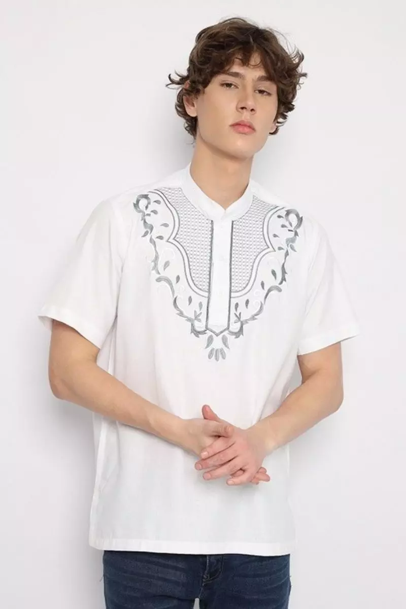 Hassenda Koko Pria Baju Muslim Al-Mulk Dove White