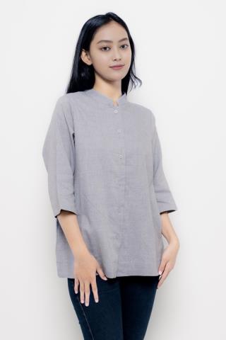 Puricia Blouse Kemeja Wanita Diantey Dark Grey