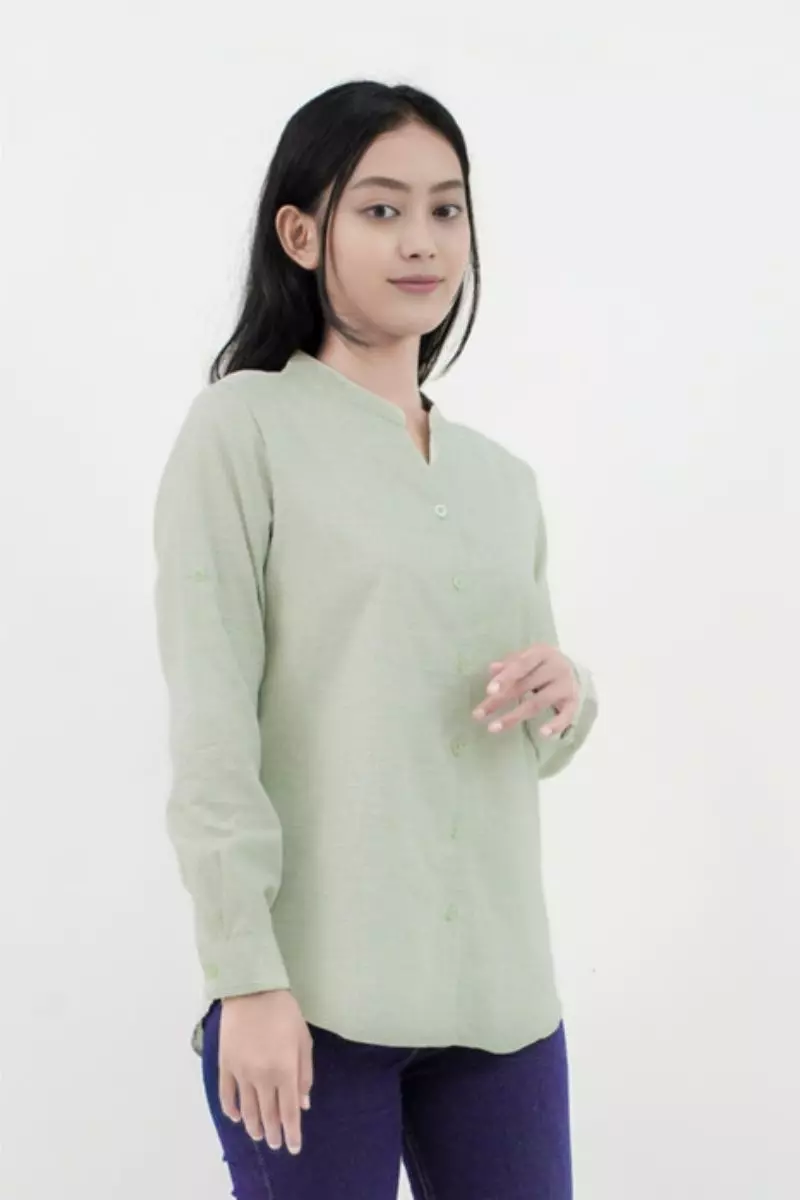 Puricia Blouse Wanita Polos Joy Sage Green