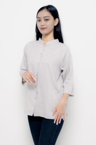 Puricia Blouse Wanita Polos Diantey Grey