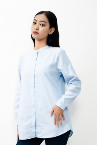 Puricia Blouse Wanita Polos Sana Light Blue