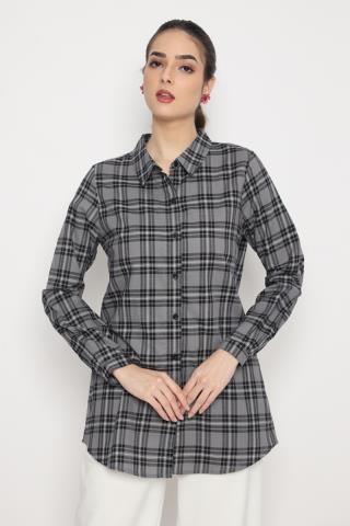 Puricia Blouse Wanita Motif Freya Gray Night