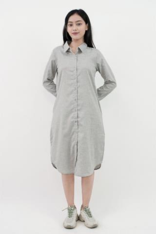 Puricia Dress Wanita Polos Hagia Grey