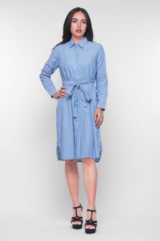 Puricia Stripe Dress Lengan Panjang Aliya Biru