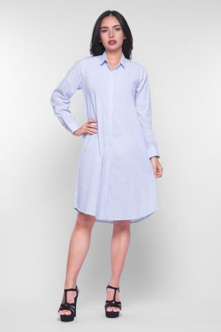 Puricia Dress Wanita Lengan Panjang Aleya Biru Muda