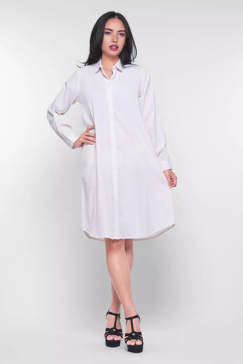 Puricia Dress Lengan Panjang Aleya Cream