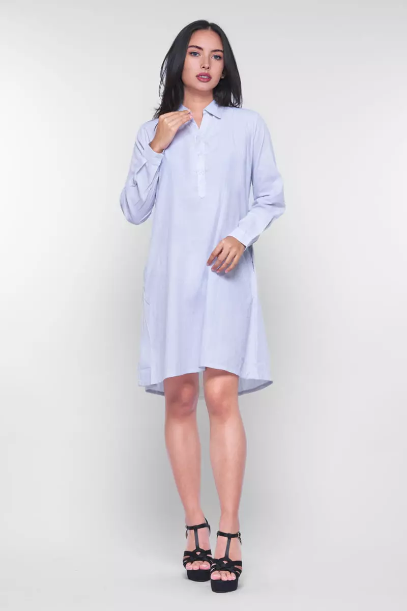 Puricia Dress Lengan Panjang Alaia Biru Muda