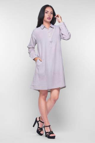 Puricia Dress Lengan Panjang Alaia Abu Muda