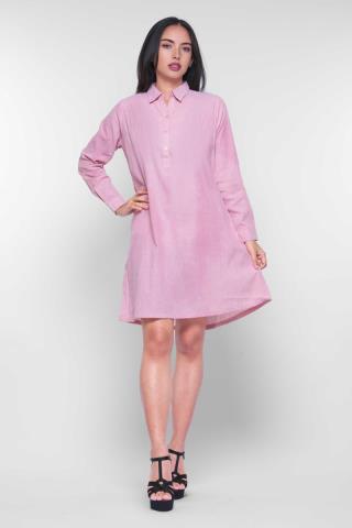 Puricia Dress Lengan Panjang Alaia Pink
