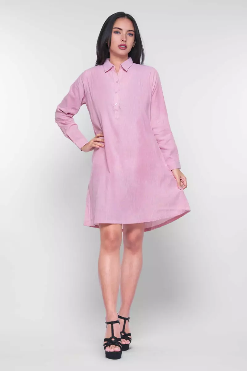 Puricia Dress Lengan Panjang Alaia Pink