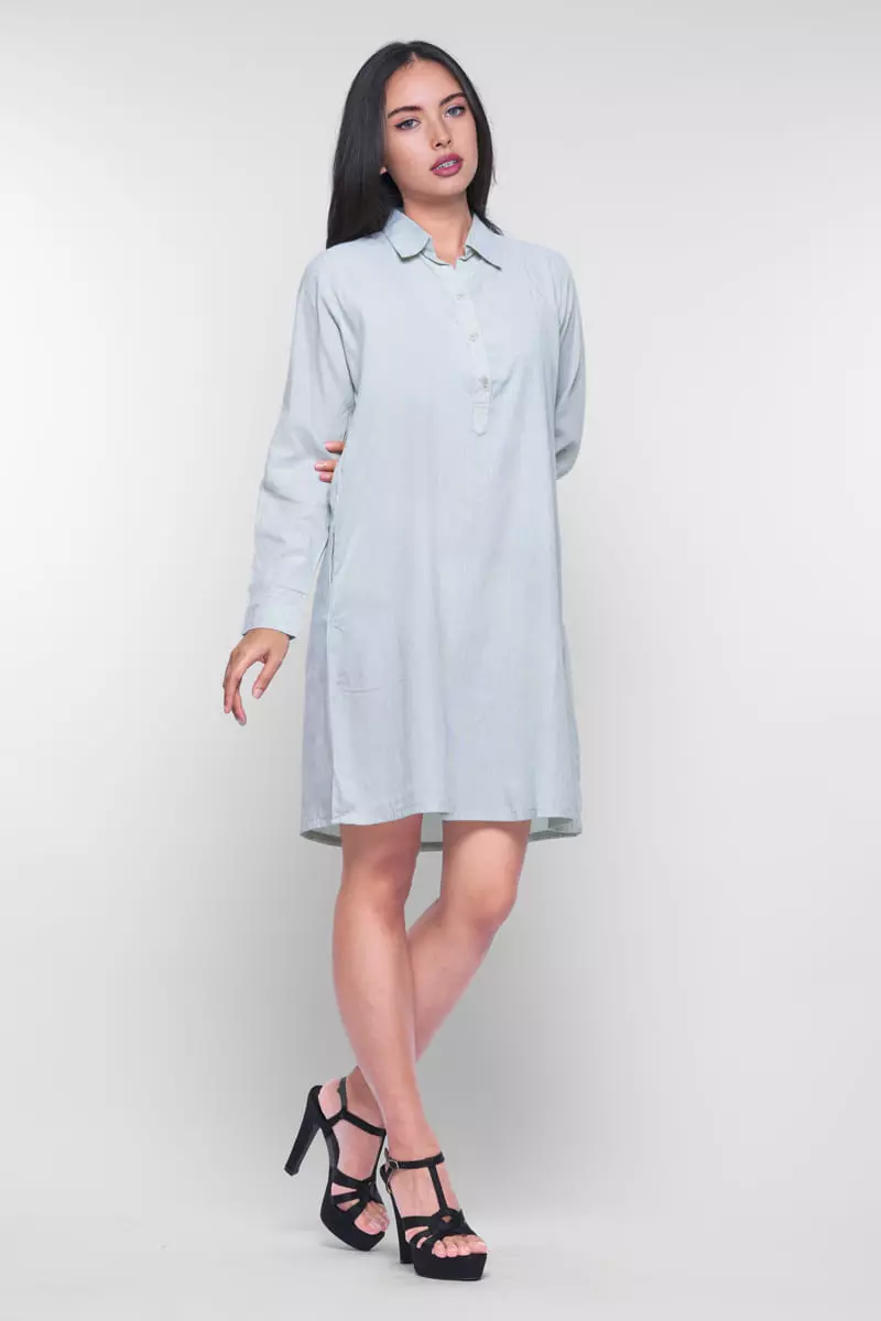 Puricia Dress Lengan Panjang Alaia Sage