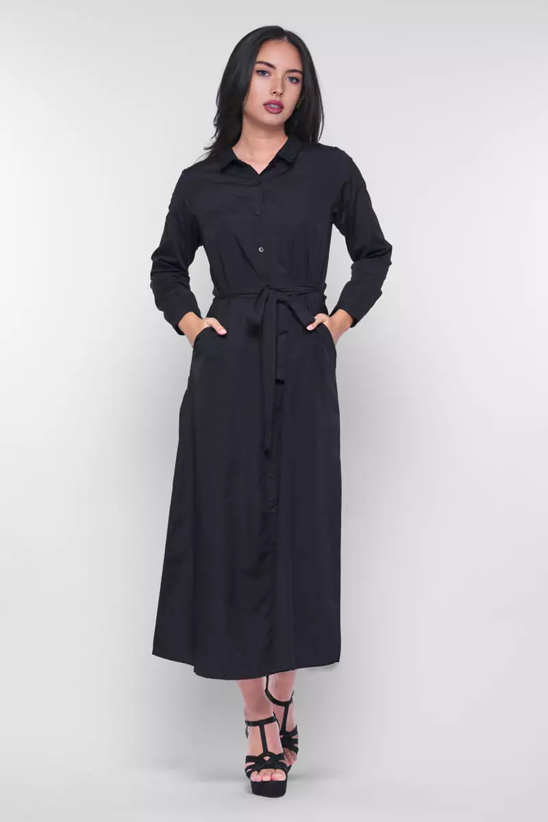 Puricia Gamis Polos Dress Ayesha Hitam