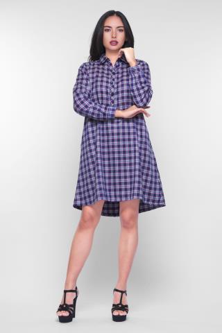 Puricia Dress Flanel Kotak Amira Navy