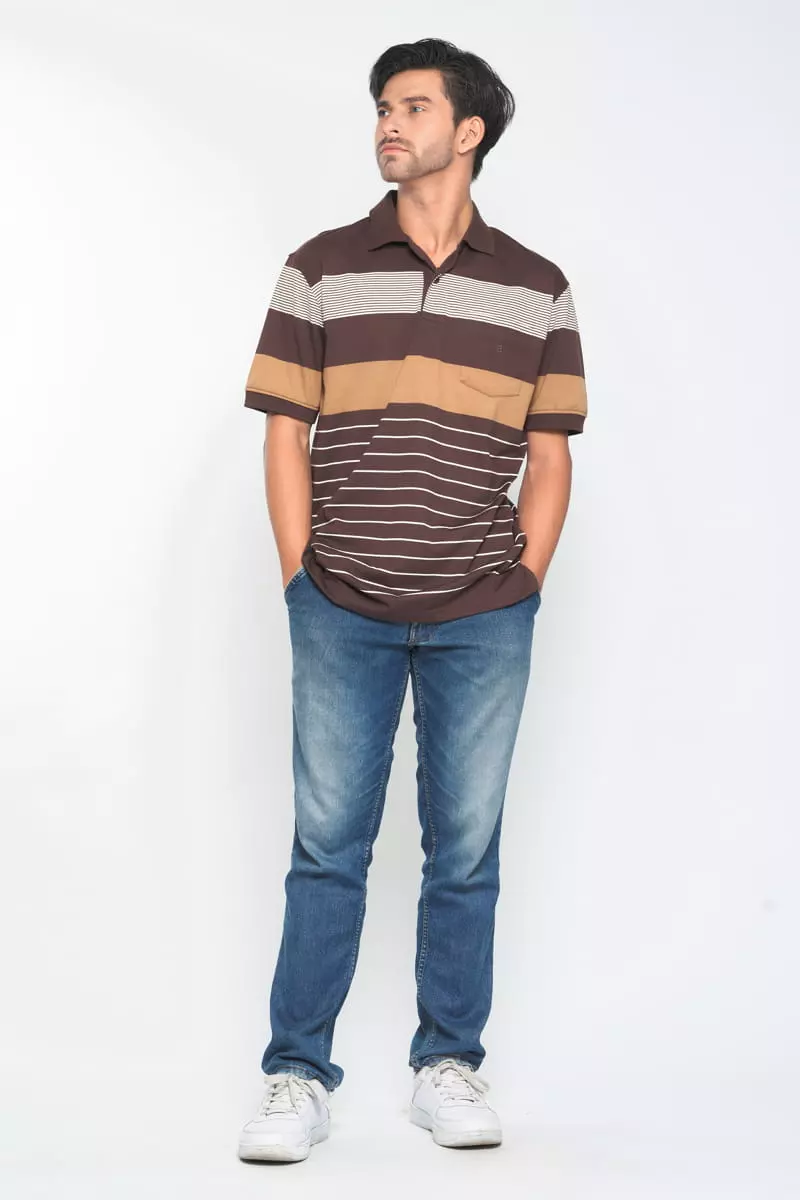 Kaos Polo Kerah Jiel Coklat